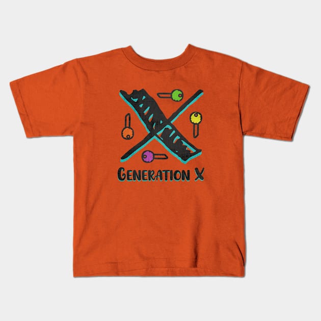 Generation X •Latchkey Kid Kids T-Shirt by The MKE Rhine Maiden